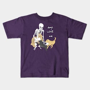 Dogs Love Skeletons Kids T-Shirt